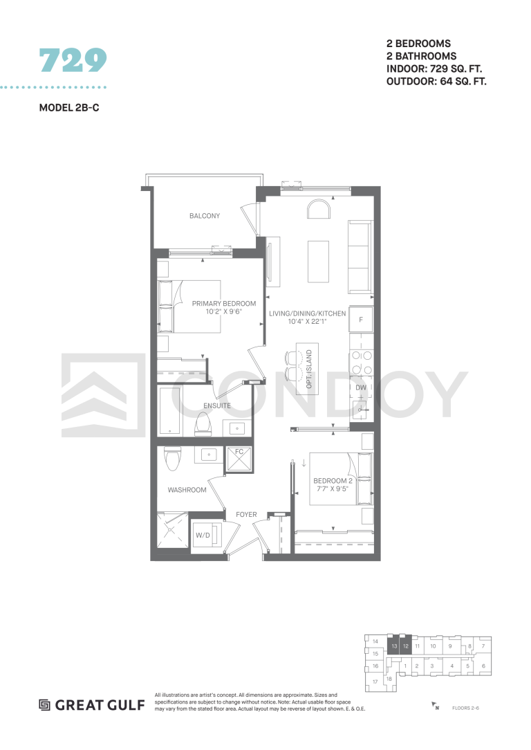 MV1 Condos 2B-C Floorplan