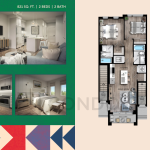 Time Urban Towns | Melody | 821 SQF | 2B 4 Time Urban Towns | Melody | 821 SQF | 2B Time Urban Towns Melody Floorplan
