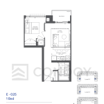 King Terraces Condos | E-025 | 551 SQF | 1B 16 King Terraces Condos | E-025 | 551 SQF | 1B King Terraces Condos E.025 Floorplan