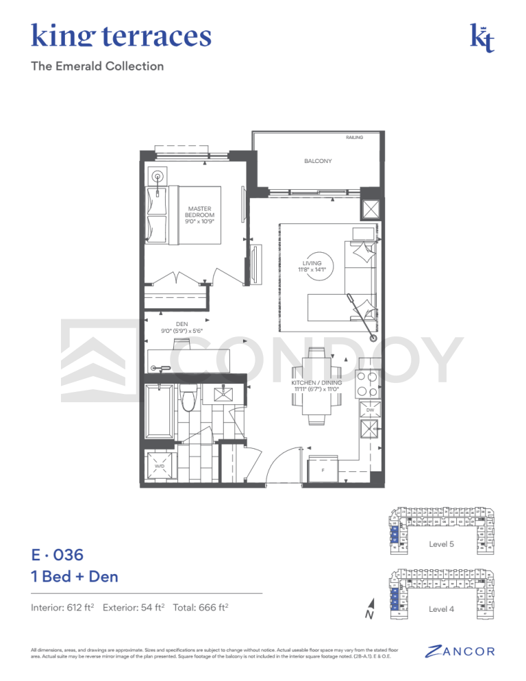 King Terraces Condos E.045 Floorplan