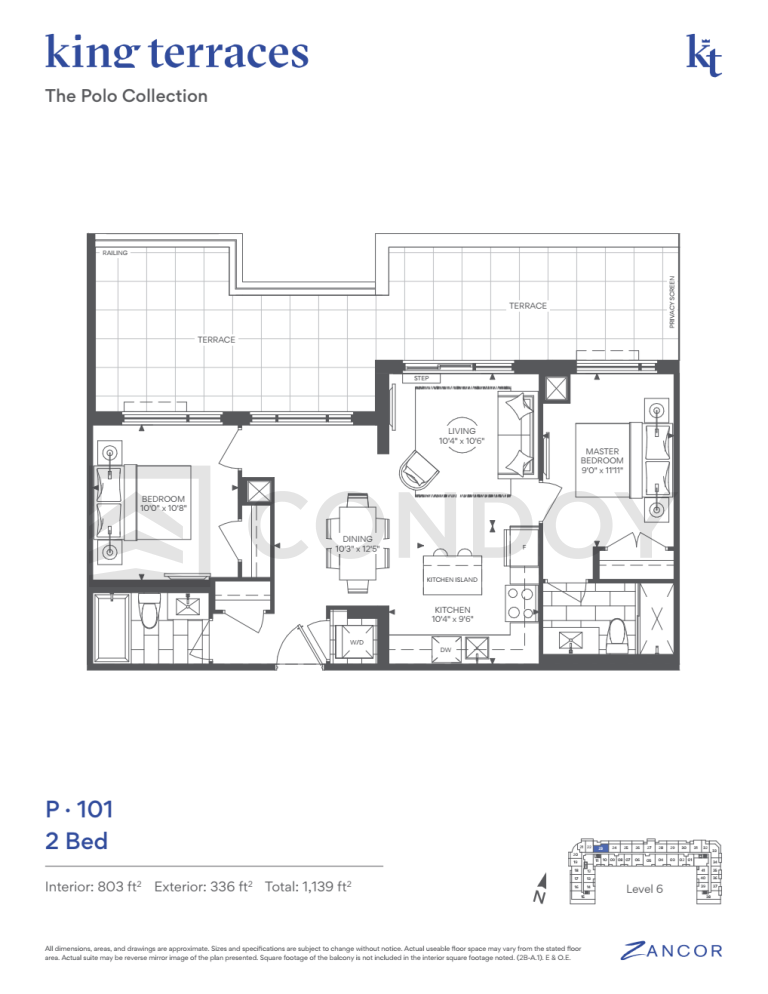 King Terraces Condos P.101 Floorplan