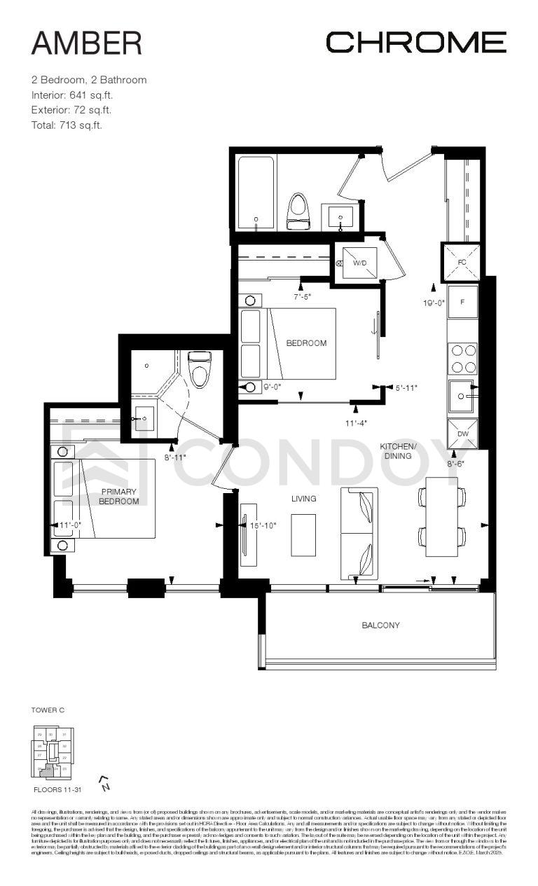 Chrome Condos AMBER Floor plan