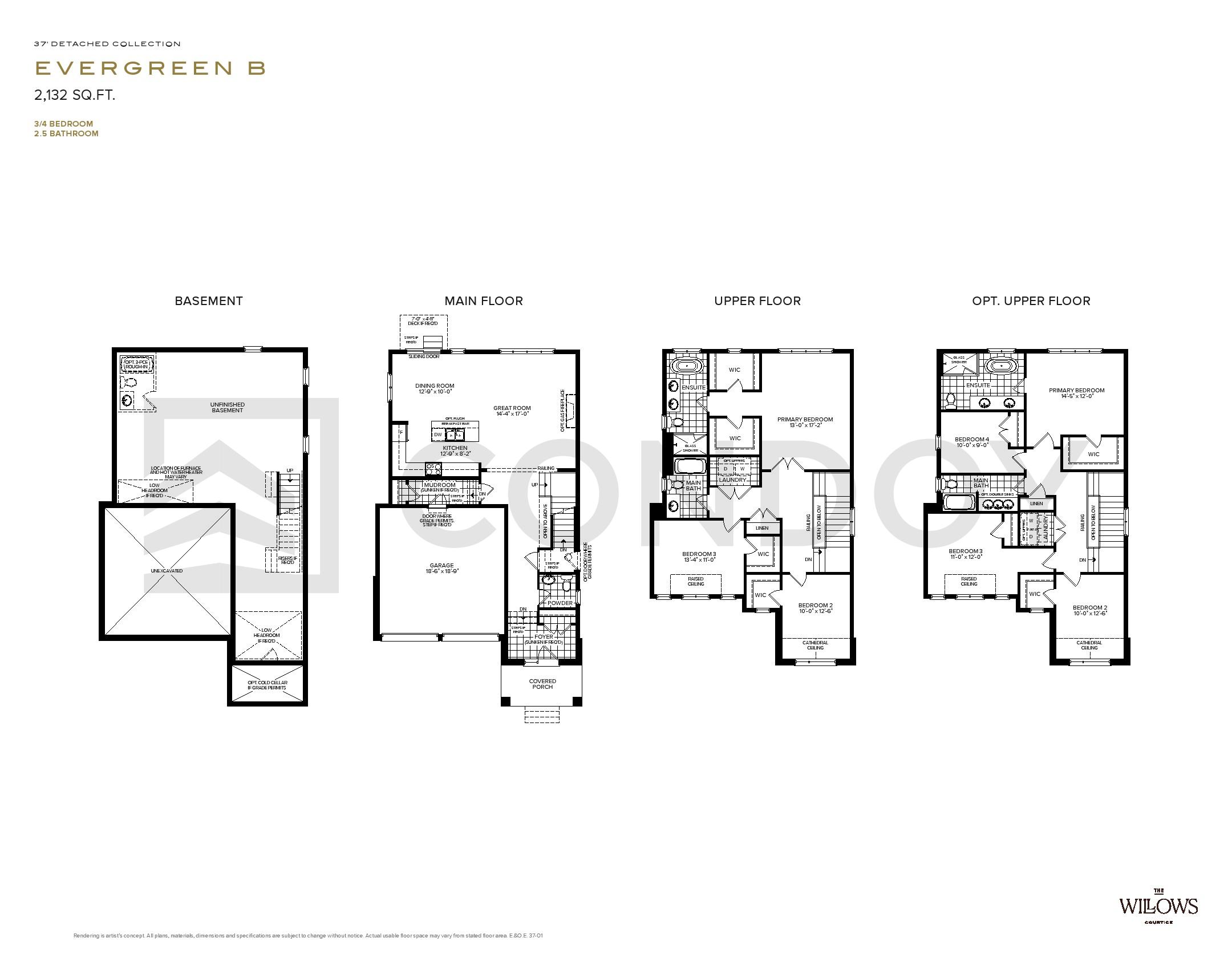 The Willows Homes E V E R G R E E N B floorplan