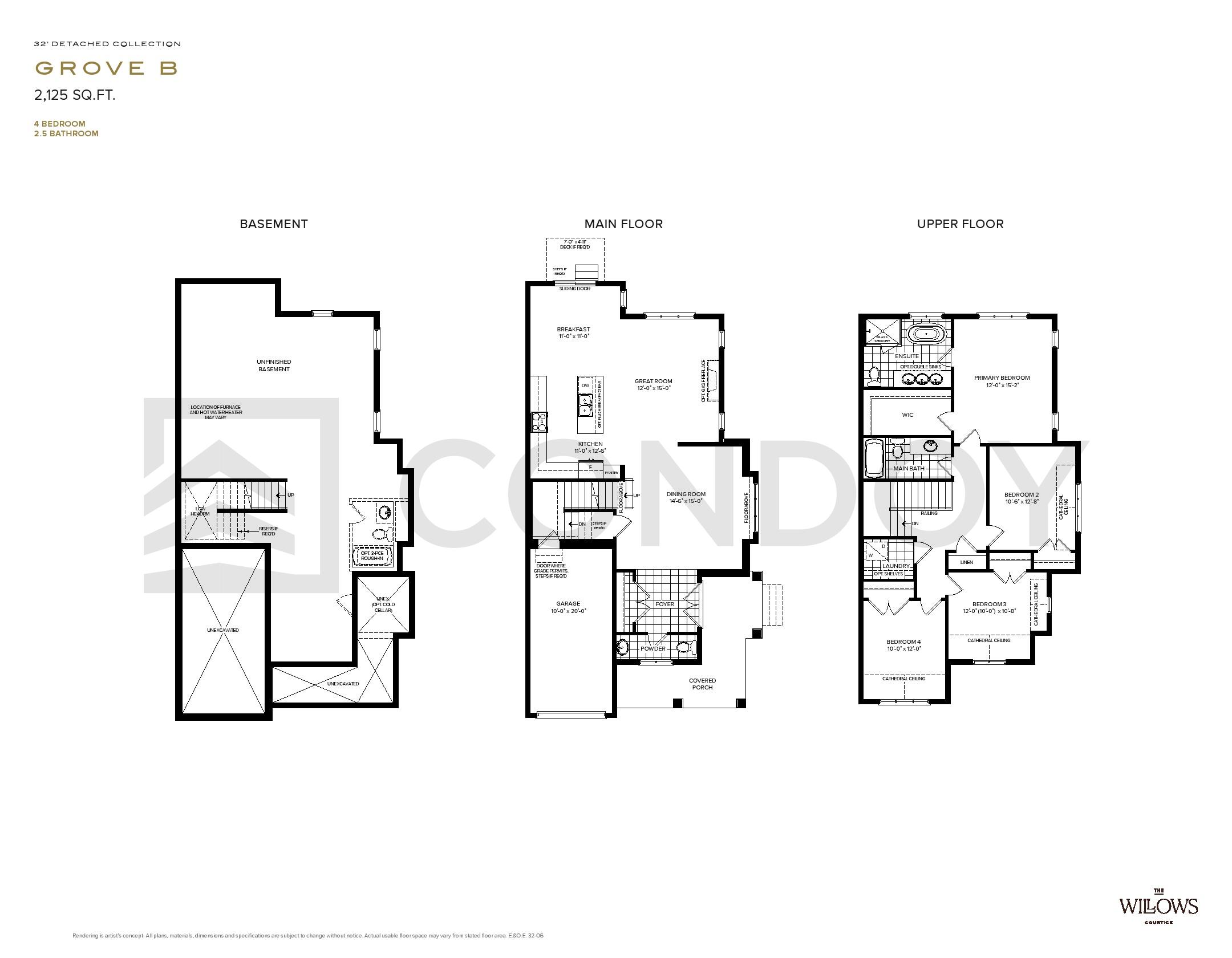 The Willows Homes G R O V E B floorplan