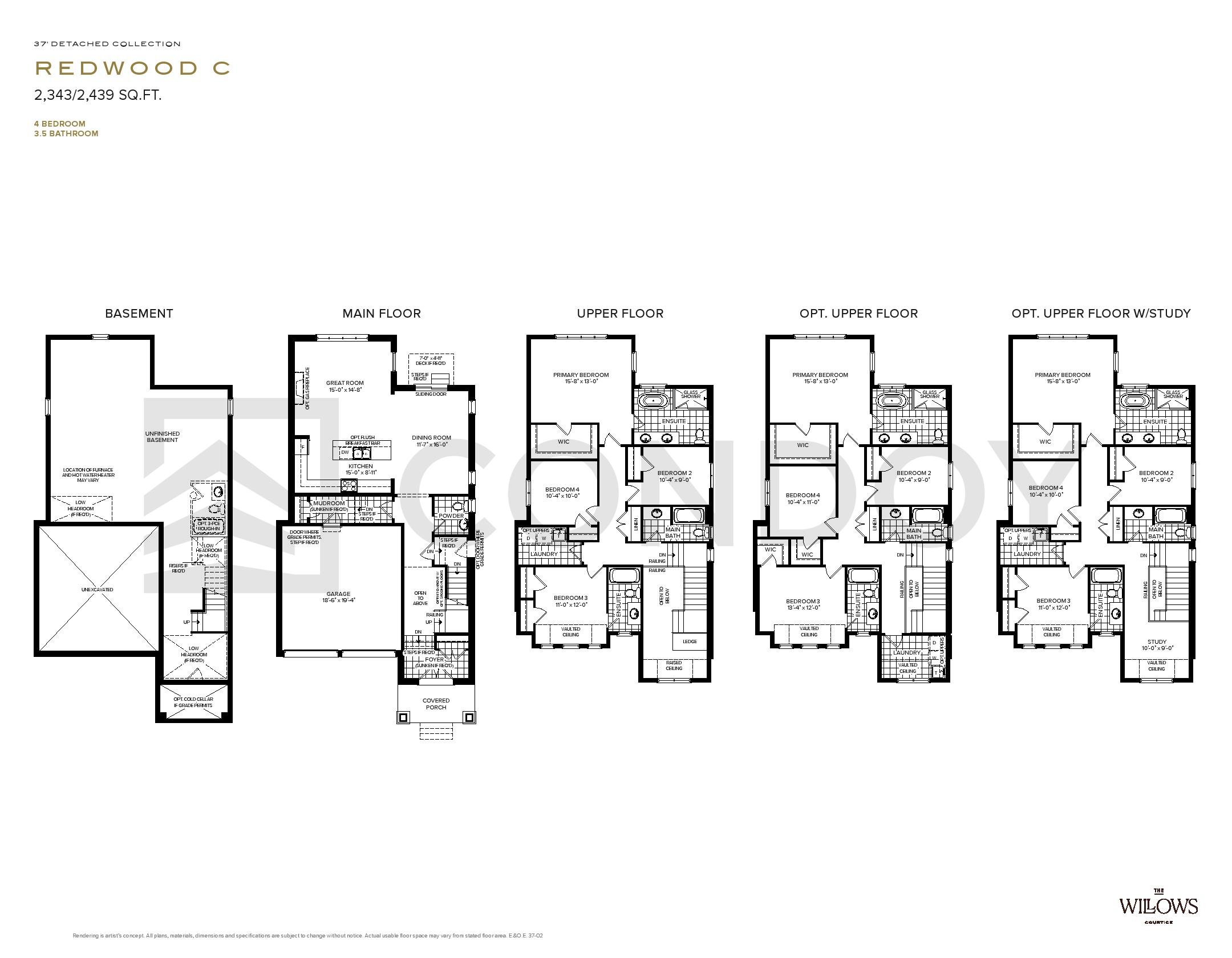 The Willows Homes R E D W O O D C floorplan
