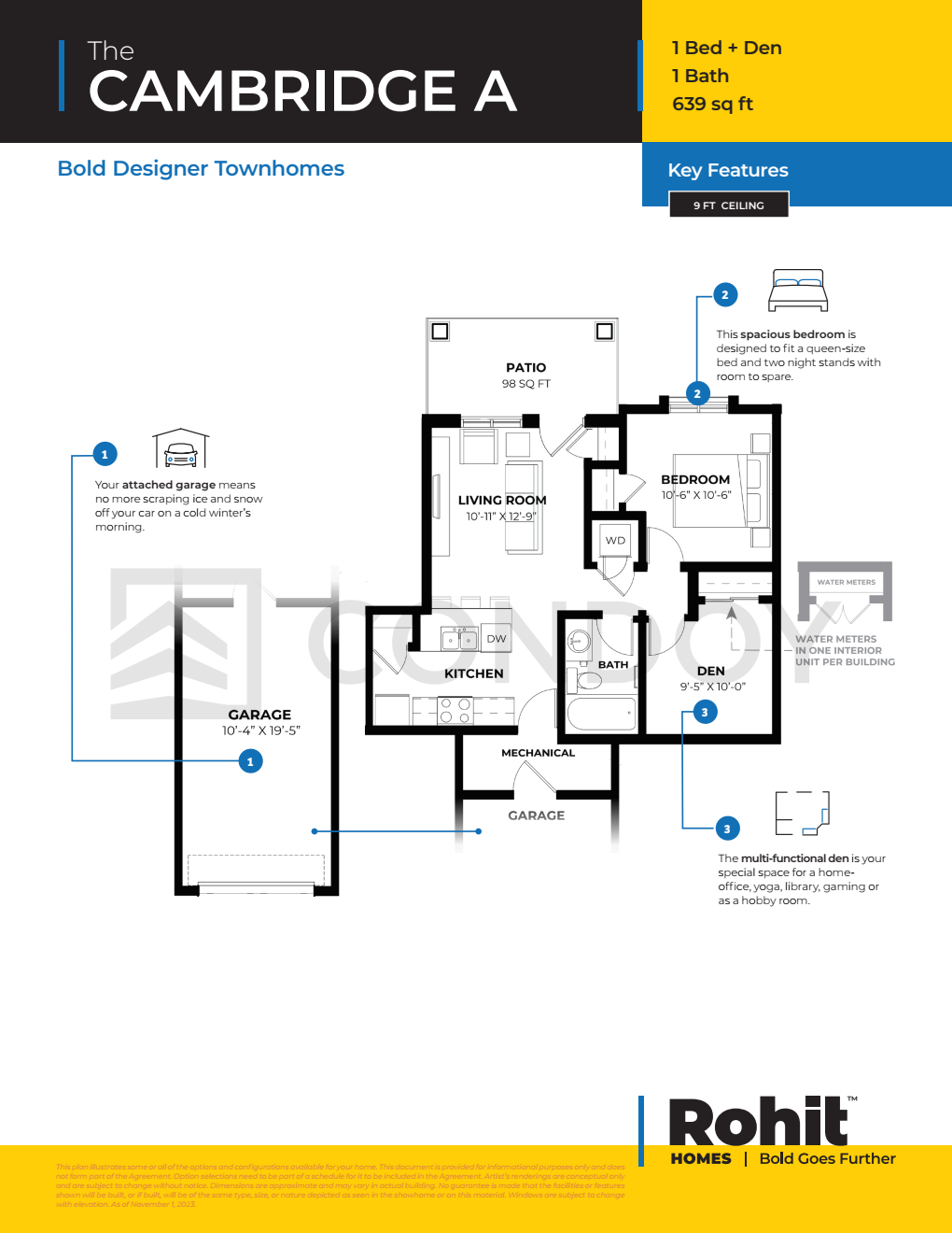 Dean’s Landing Condos Model Cambridge A floorplan