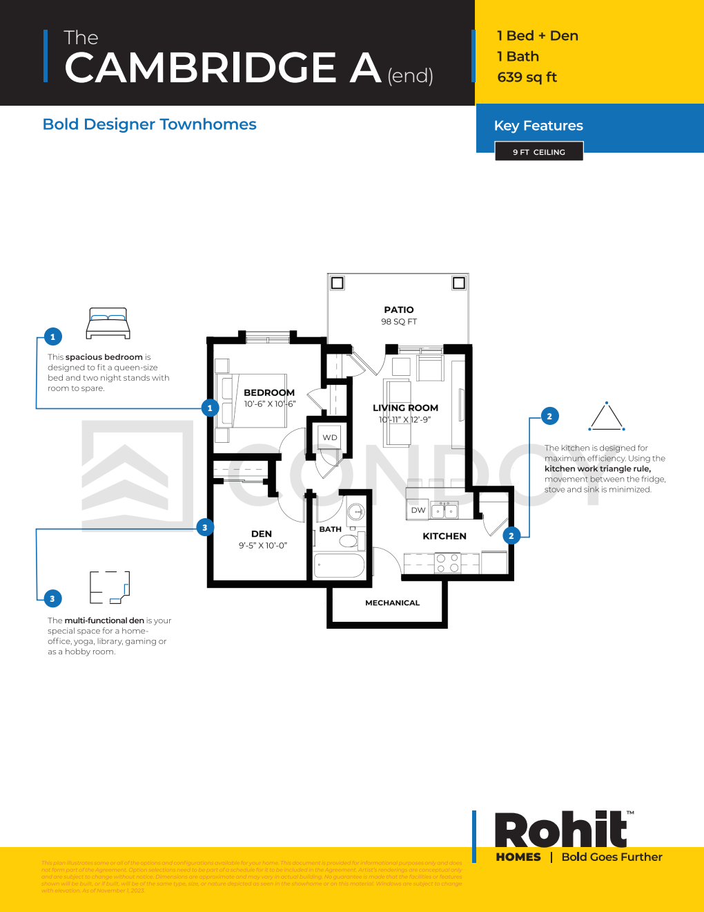 Dean’s Landing Condos Model Cambridge A floorplan