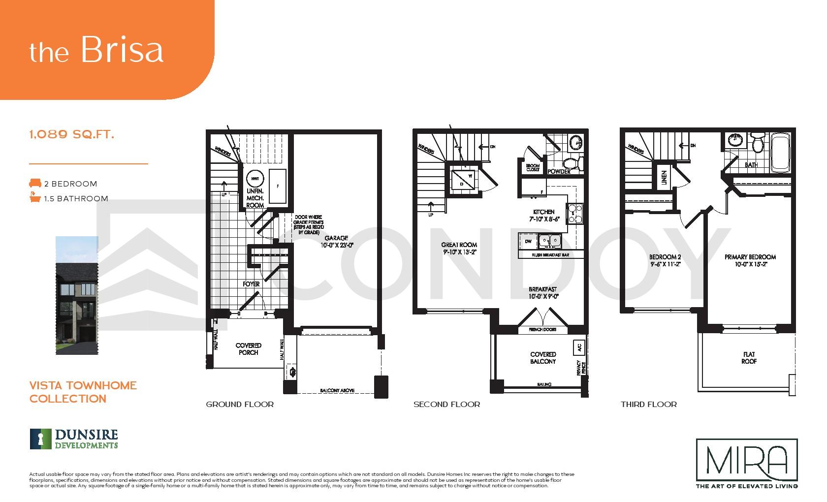 Mira Towns the Brisa Floor plan