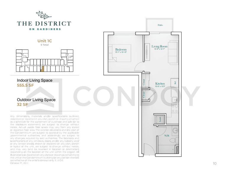The District on Gardiners Condos 1C Floor Plans