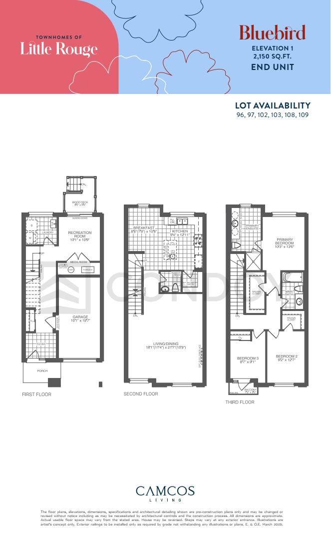 Townhomes of Little Rouge BlueBird Floor Plan