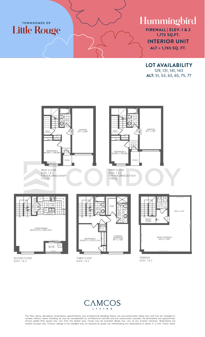Townhomes of Little Rouge Hummingbird Floor Plan