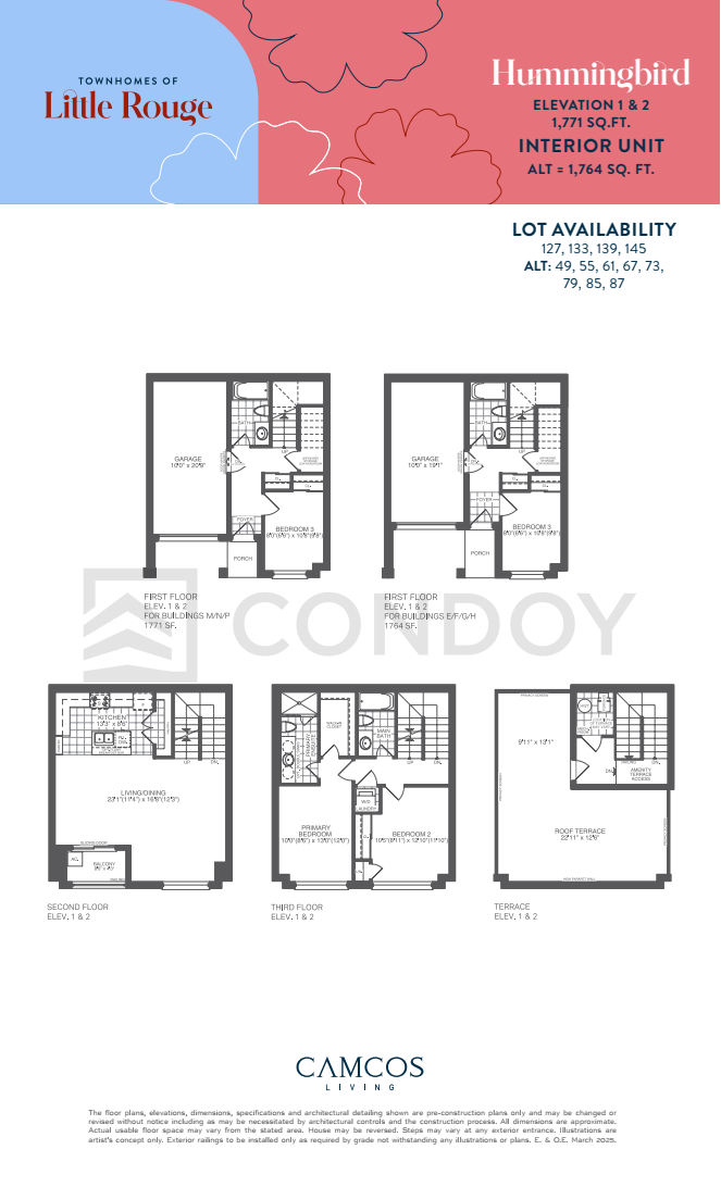 Townhomes of Little Rouge Hummingbird Floor Plan