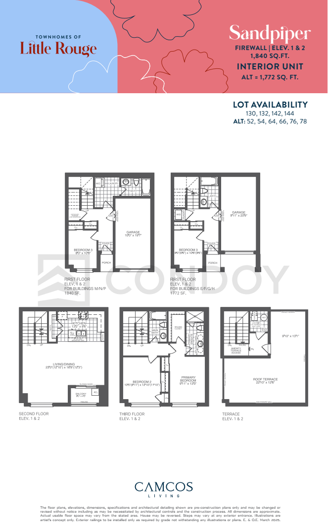 Townhomes of Little Rouge Sandpiper Floor Plan