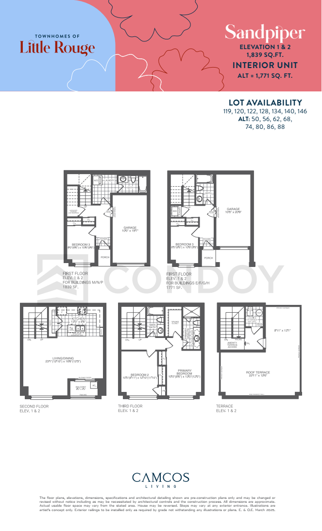 Townhomes of Little Rouge Sandpiper Floor Plan