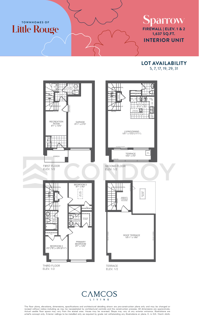 Townhomes of Little Rouge Sparrow Floor Plan