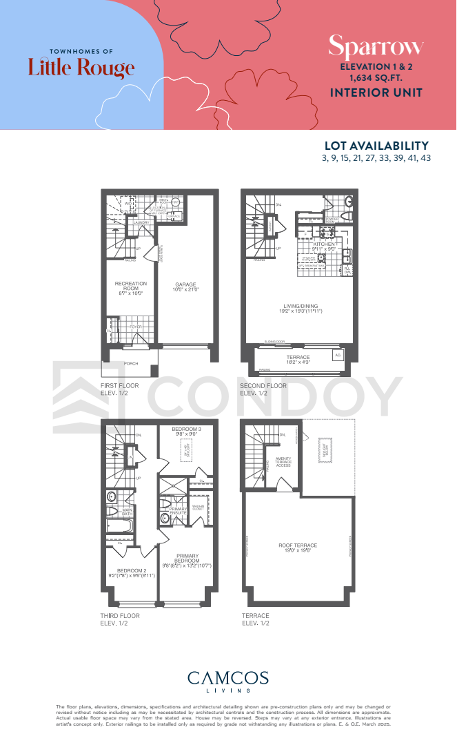 Townhomes of Little Rouge Sparrow Floor Plan
