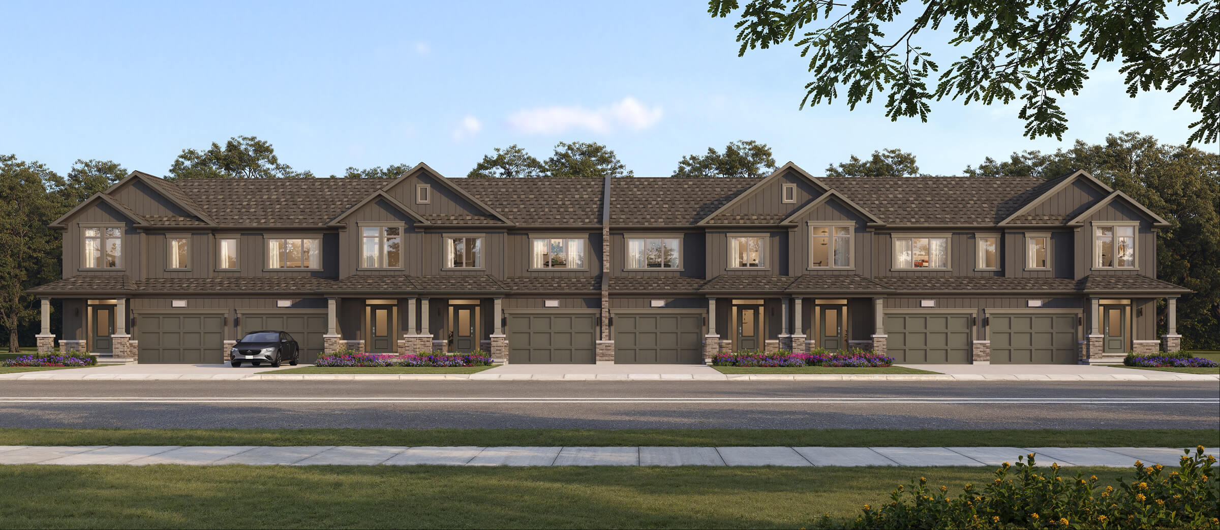 Brightside Towns at water's edge