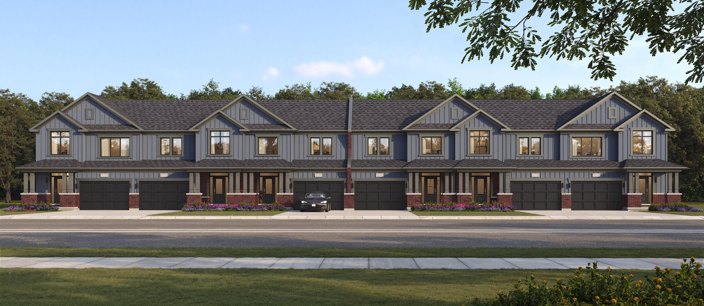 Brightside Towns at water's edge