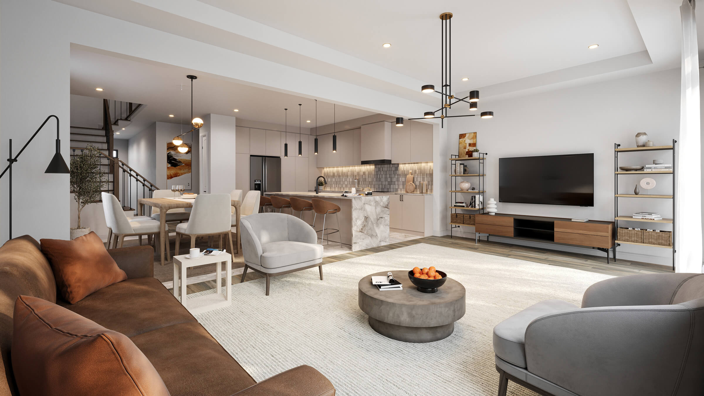 Brightside Towns at water's edge