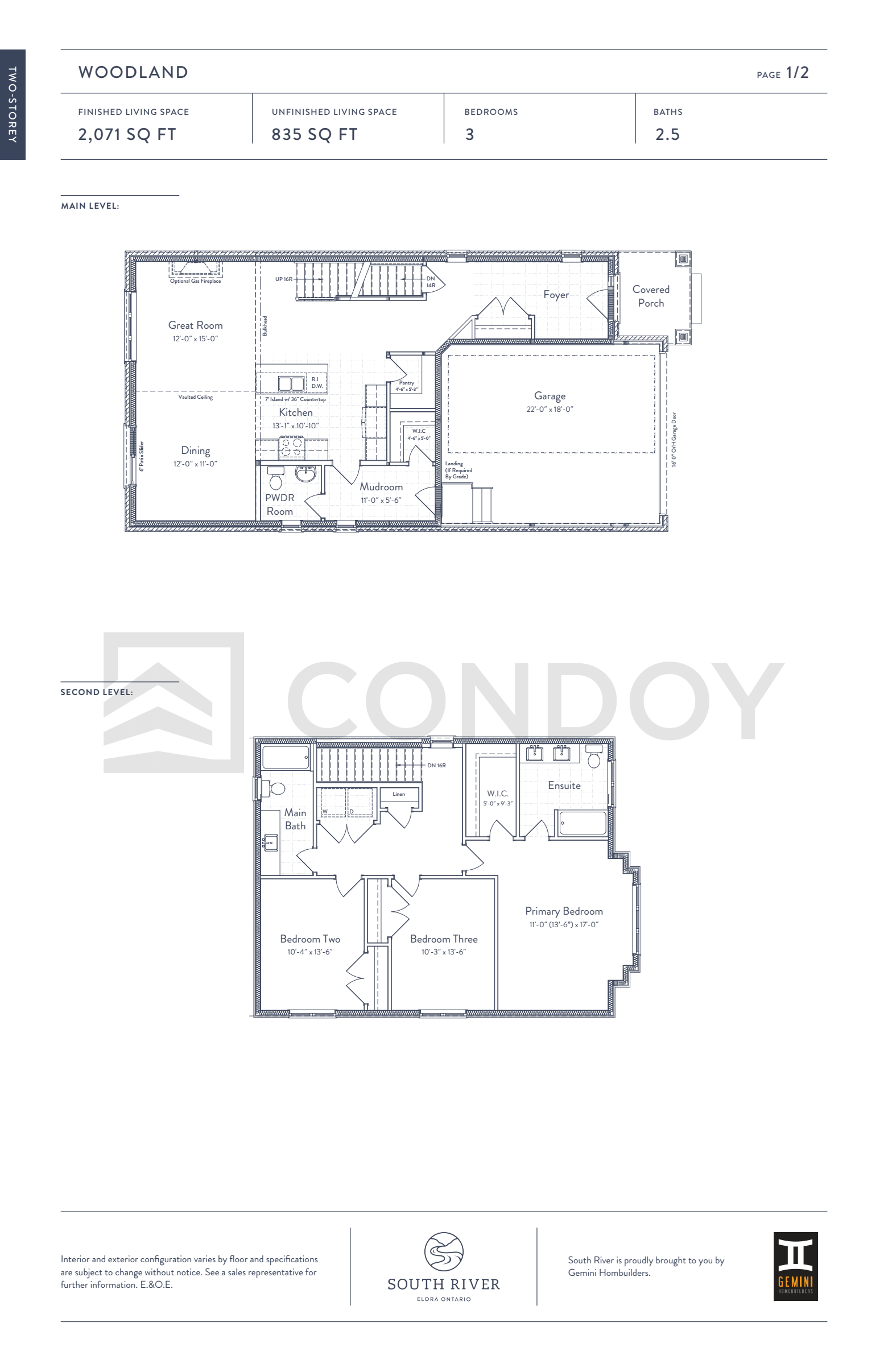 South River Woodland Floor Plan