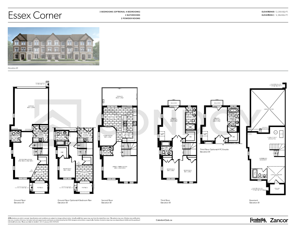 Caledon-Club-Towns Essex-Corner Floor Plan