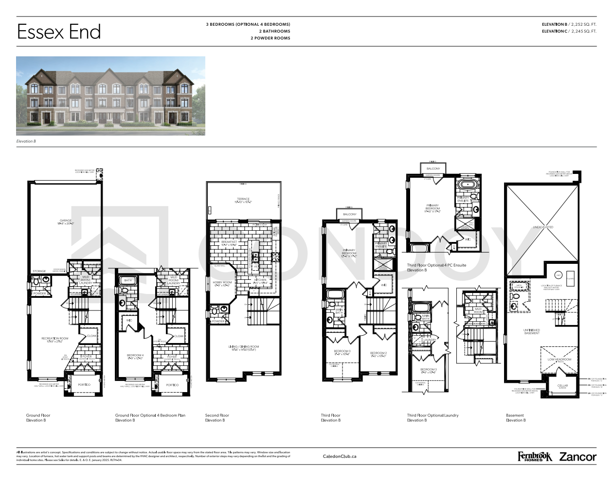 Caledon-Club-Towns Essex-End Floor Plan