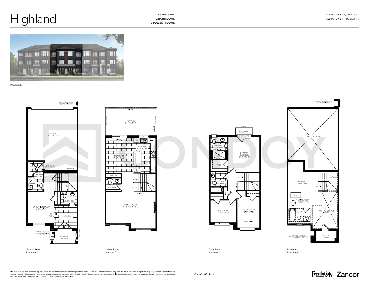Caledon-Club-Towns Highland-Interior Floor Plan