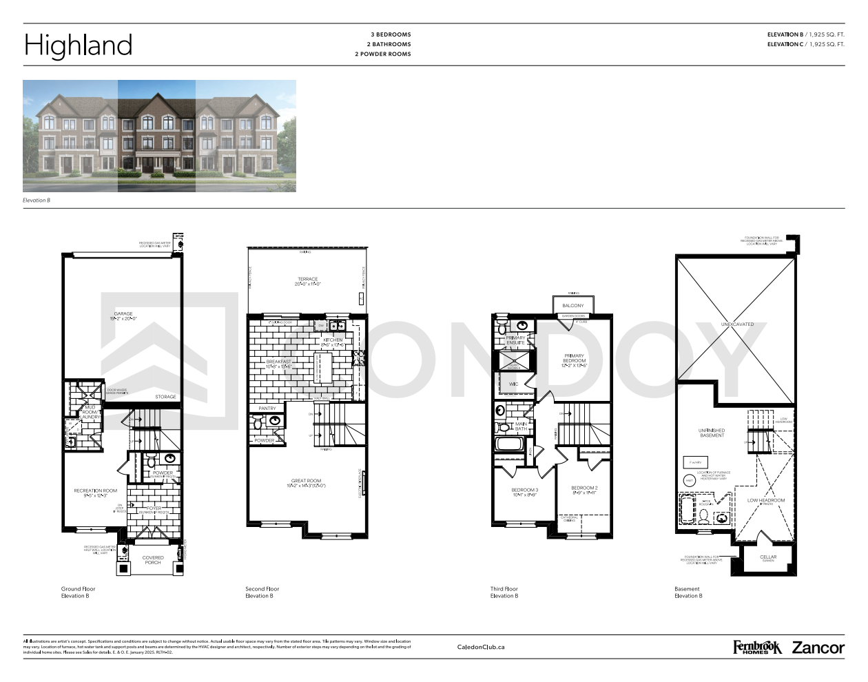 Caledon-Club-Towns Highland-Interior Floor Plan