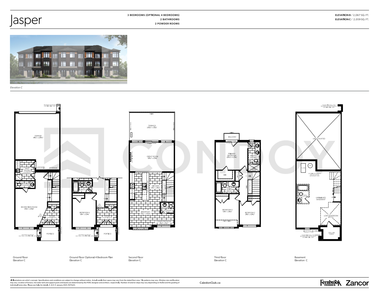 Caledon-Club-Towns Jasper-Interior Floor Plan