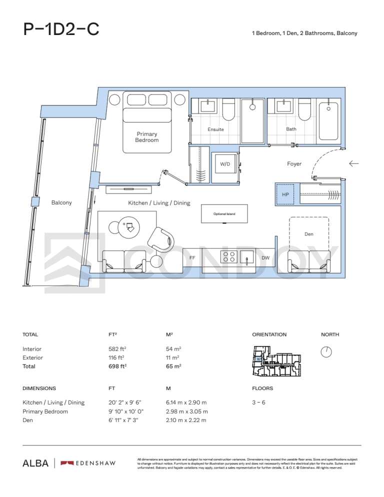 Alba-Condos P-1D2-C-Floorplan