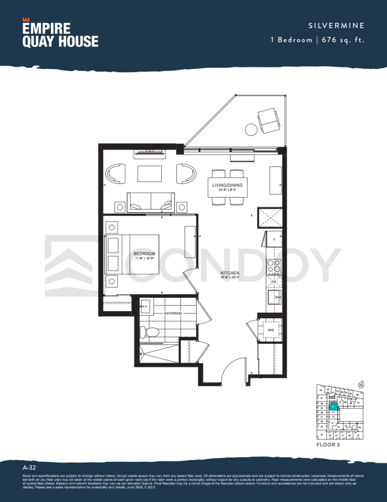 Silvermine 1 Empire Quay House Condos | Silvermine | 676 SQF | 1B