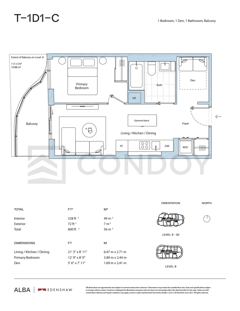 Alba-Condos T-1D1-C-Floorplan