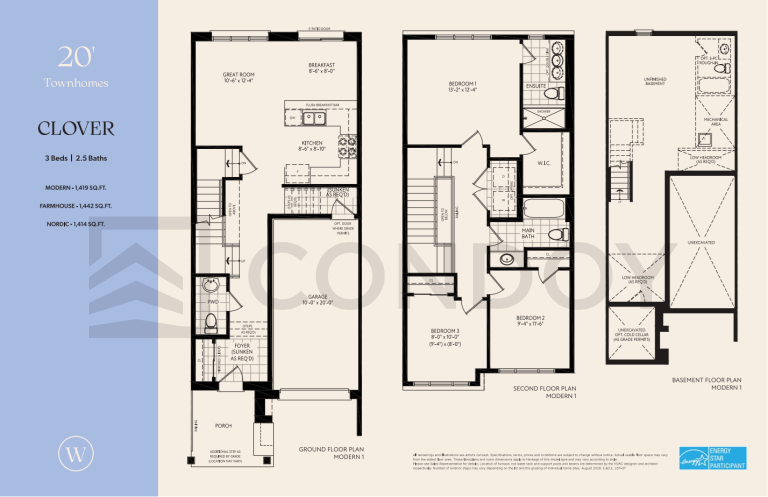 Clover Wellwood Homes | Clover | 1414 - 1447 SQF | 3B