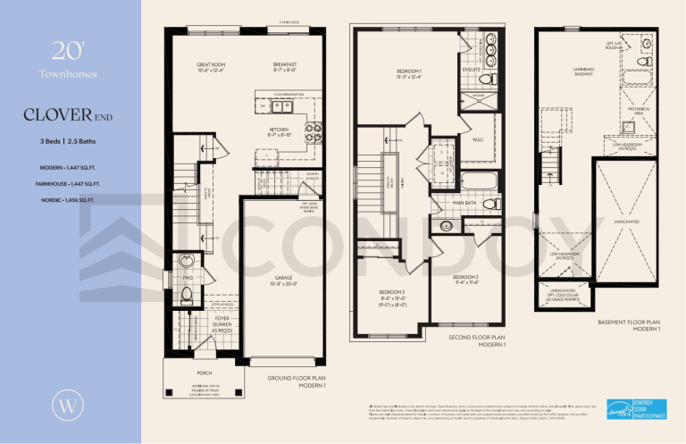 Clover End Wellwood Homes | Clover End | 1447 - 1456 SQF | 3B