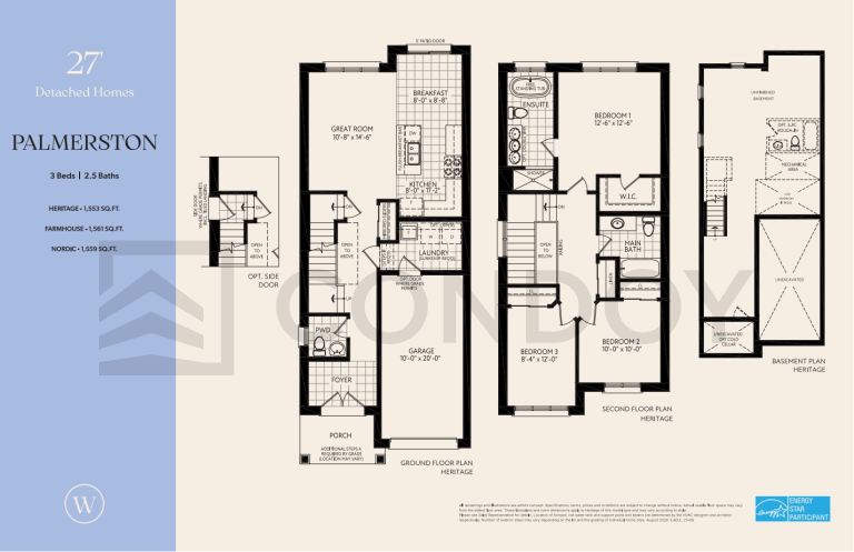 Palmerston Wellwood Homes | Palmerston | 1553 - 1561 SQF | 3B