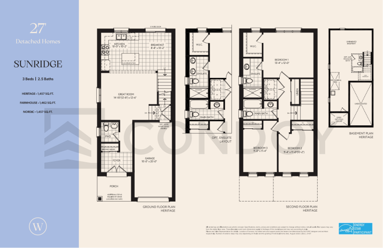 Sunridge Wellwood Homes | Sunridge | 1457 - 1462 SQF | 3B