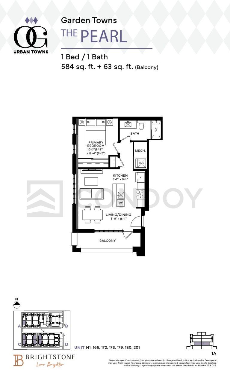 The Pearl OG Urban Towns | The Pearl | 584 SQF | 1B