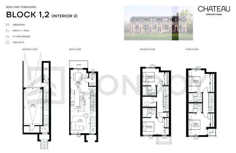 Chateau Markham Towns Garden Series Interior Floor Plan