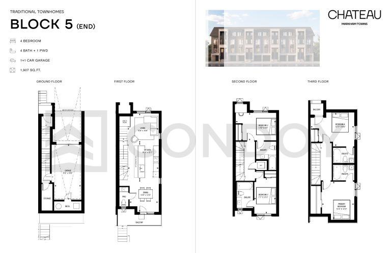 Chateau Markham Towns traditional-end Floor Plan