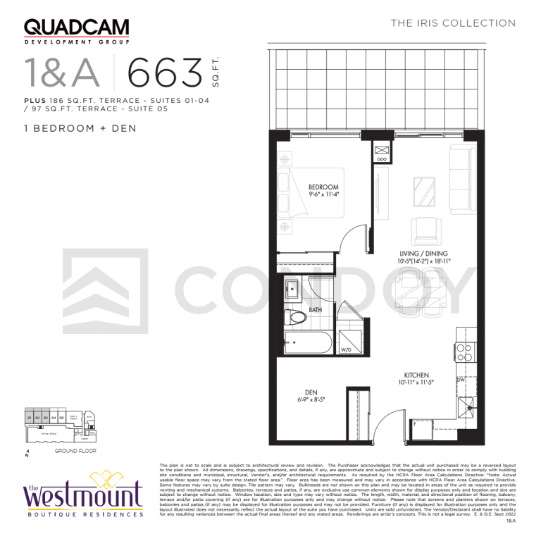 The Westmount Boutique Residences 1+A Floor Plan