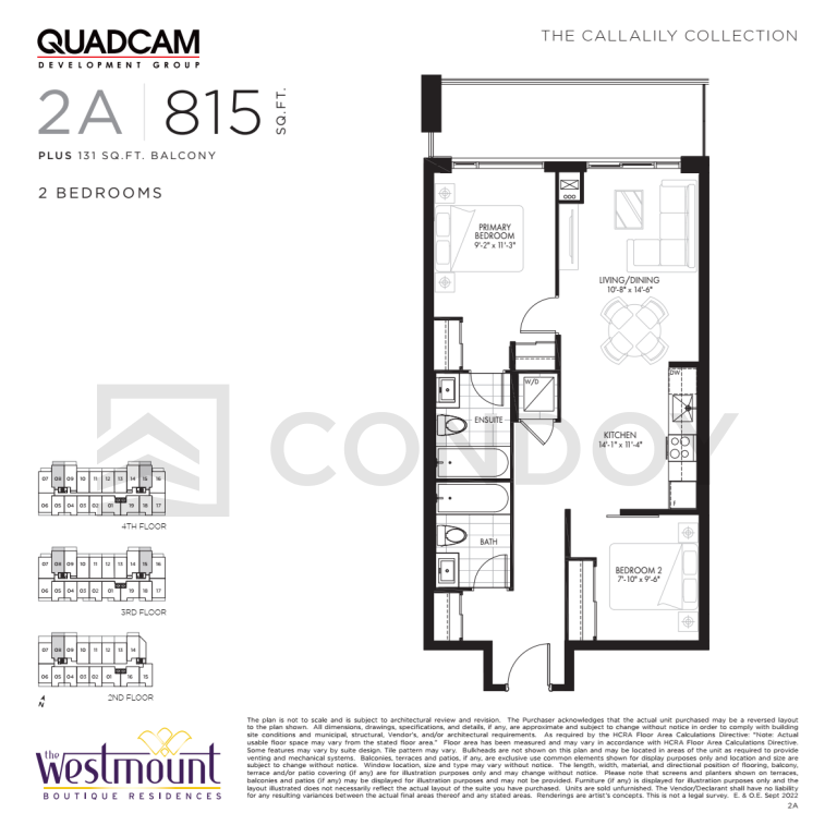 The Westmount Boutique Residences 2A Floor Plan