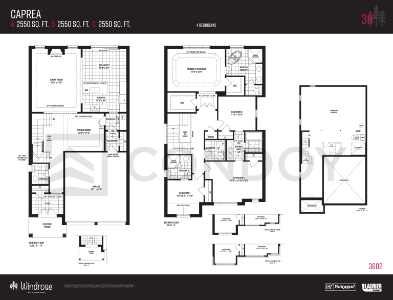 Windrose at Caledon Trails caprea Floor Plan